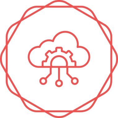 Bulut Hesaplama. Web simgesi basit illüstrasyon