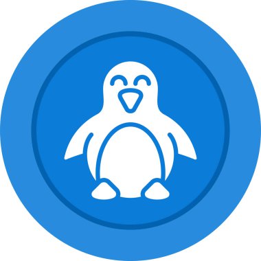 Penguen düz vektör simgesi