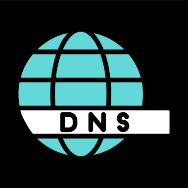 DNS Sunucu Web simgesi vektör çizimi