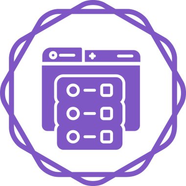 sunucu web simgesi vektör illüstrasyonu