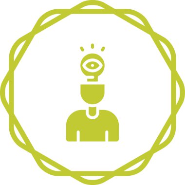 Beyin lambası simgesi ince çizgi biçiminde