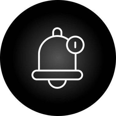 Çan vektör simgesi. biçim düz yuvarlak kare düğme, siyah ve yuvarlak düğme, beyaz arkaplan