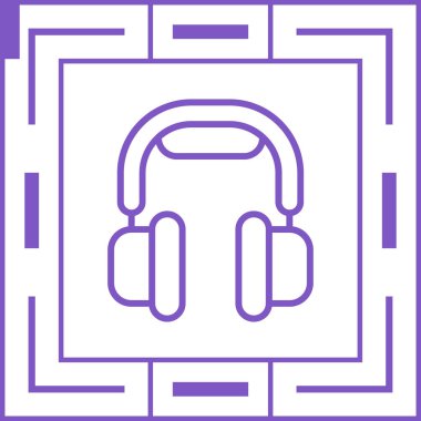 kulaklıklar web simgesi, vektör illüstrasyonu