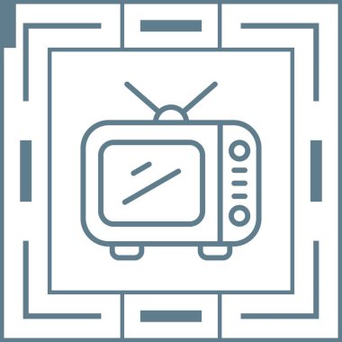Televizyon simgesi, vektör illüstrasyonu