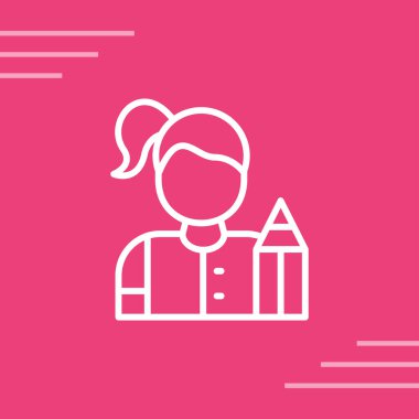 kız ikon vektör illüstrasyonu