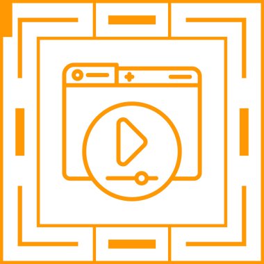 Video Oynatıcı web simgesi vektör illüstrasyonu