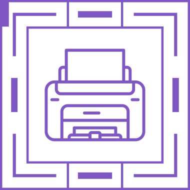 Yazıcı. Web simgesi basit illüstrasyon