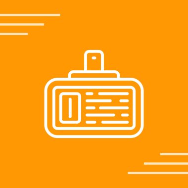 Siyah çizgili motor ikonu turuncu arka planda izole edildi. Sarı kare düğme. vektör.