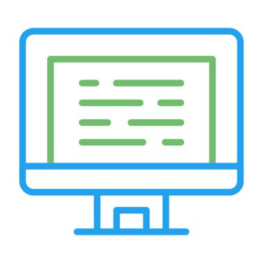 Masaüstü Bilgisayar Web simgesi vektör çizimi