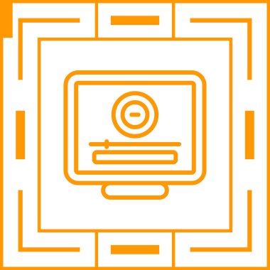 Masaüstü Bilgisayar Web simgesi vektör çizimi