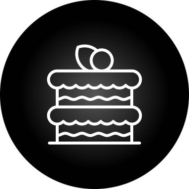 Kek ikonu. Web için basit pasta vektör simgeleri çizimi