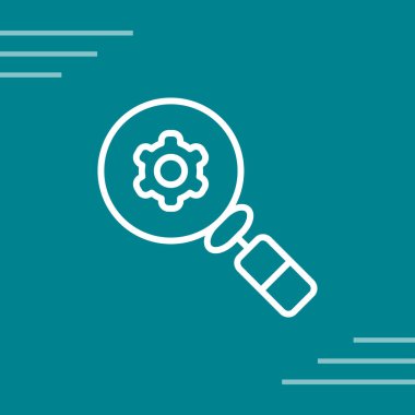 Mavi arka planda izole edilmiş insanlar ve insanlar için yeşil çizgi büyüteç. Adam toplama araması seçeneklerini bul. Arama işi. vektör illüstrasyonu