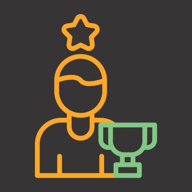 Kazanan düz vektör simgesi