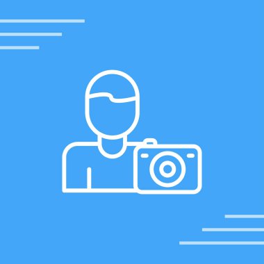 Fotoğraf makinesi simgesi. Web için kamera vektör simgelerinin özet çizimi