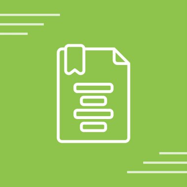 Yeşil arkaplanda izole edilmiş yeşil çizgi kağıt belge simgesi. İmzalı belge. İş konsepti. vektör illüstrasyonu