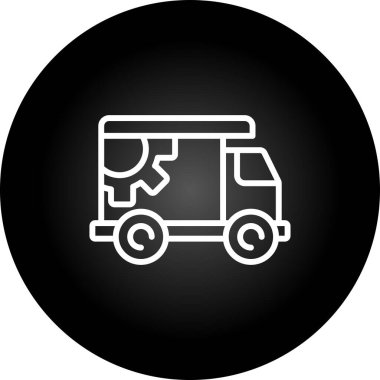 Modern b 'nin vektör çizimi kamyon simgesinden yoksun