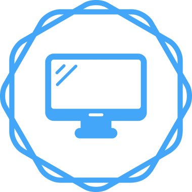 Bilgisayar monitörü simgesi. vektör illüstrasyonu