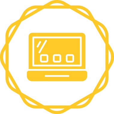 dizüstü bilgisayar simgesi web basit illüstrasyon