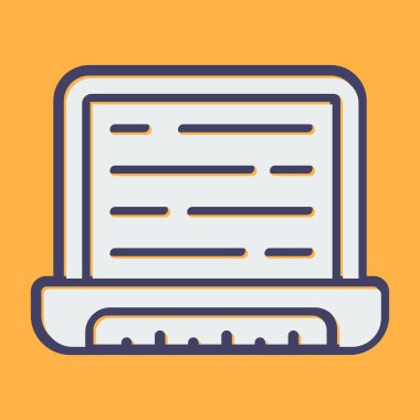 dizüstü bilgisayar simgesi web basit illüstrasyon