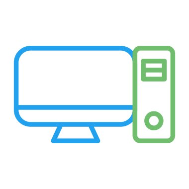 Masaüstü Bilgisayar Web simgesi vektör çizimi