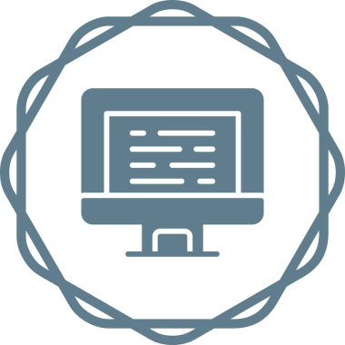 Masaüstü Bilgisayar Web simgesi vektör çizimi