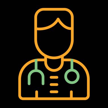 Doktor. Web simgesi basit illüstrasyon