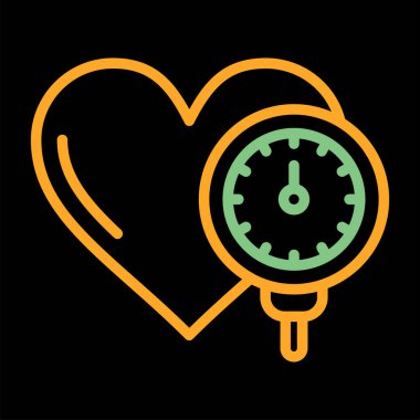 aşk saat simgesi, vektör illüstrasyonu