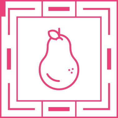 Şirin armut meyvesi kawaii vektör çizimi tasarımı