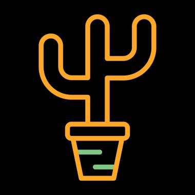 Kaktüs. Web simgesi basit illüstrasyon