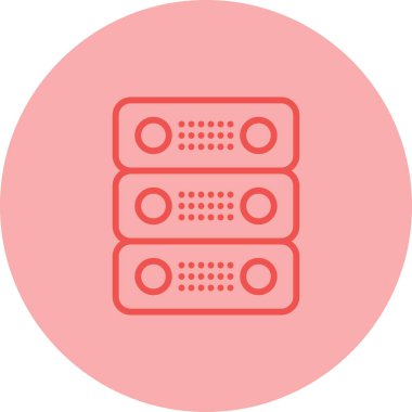 Adanmış Sunucu Web simgesi vektör illüstrasyonu