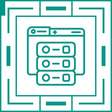 sunucu web simgesi vektör illüstrasyonu