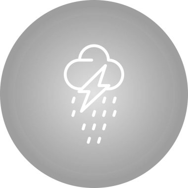 Şimşek ve yağmur vektör simgesine sahip güzel bulut