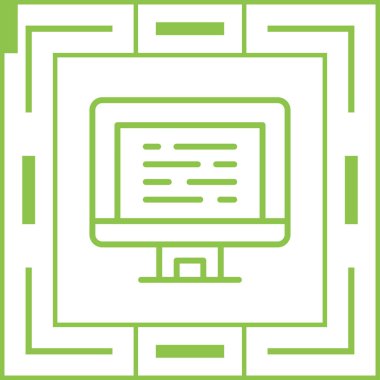 Masaüstü Bilgisayar Web simgesi vektör çizimi