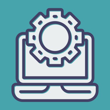 dizüstü bilgisayar simgesi web basit illüstrasyon