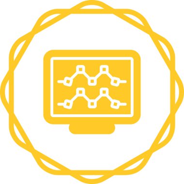 Masaüstü Bilgisayar Web simgesi vektör çizimi