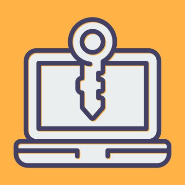 dizüstü bilgisayar simgesi web basit illüstrasyon