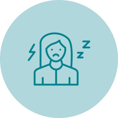 Baş ağrısı olan kadın, vektör simgesi tasarımı.