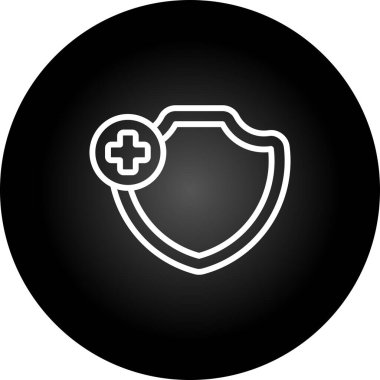 Kalkan kutsal kişilerin resmi. Beyaz arka plan üzerinde Internet düğmesi