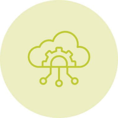 bulut teknolojisi vektör simgesi modern illüstrasyon