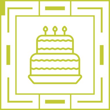 Doğum günü Keki simgesi, vektör illüstrasyonu