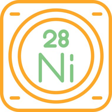 Nikel kimyasal element simgesi, basit satır biçimi