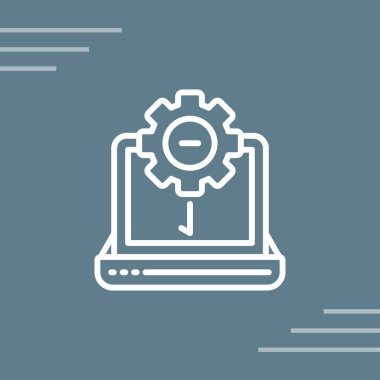 dizüstü bilgisayar simgesi web basit illüstrasyon