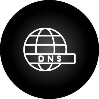 DNS Sunucu Web simgesi vektör çizimi