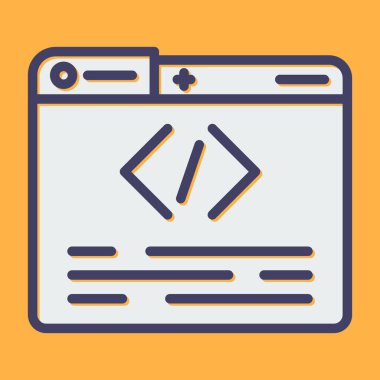 programlama ve geliştirme renkli simgesi.