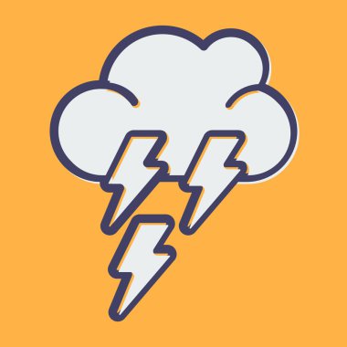 Fırtına bulutları renkli vektör simgesi