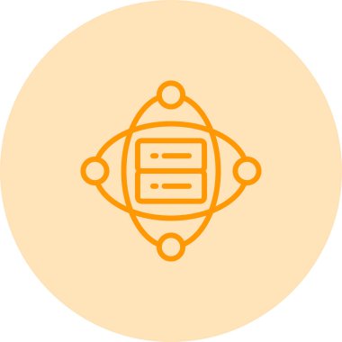 Küme Sunucusu Web simgesi vektör illüstrasyonu 