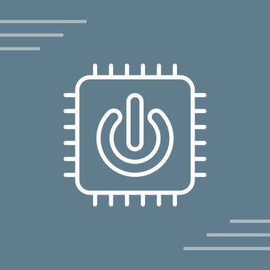 Cpu düz simge vektör çizimi