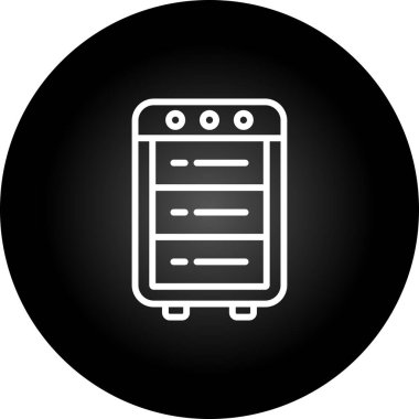 Sunucu Rack web simgesi vektör illüstrasyonu