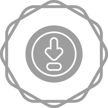 Parmakla işaret eden bir ikon. Ana hatlı daire yuvarlak düğmesi. vektör illüstrasyonu.