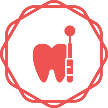 Diş hekimliği, diş ikonu, taslak tarzı. vektör illüstrasyonu 